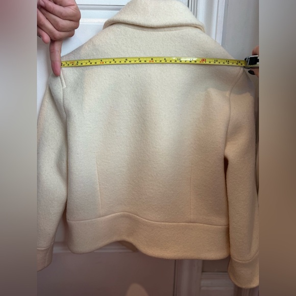 CLUB MONACO women’s ivory wool snap coat (M) - Picture 8 of 9
